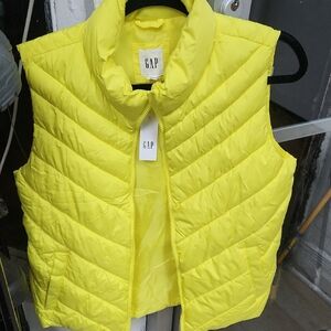 GAP Bright Yellow Puffer Vest